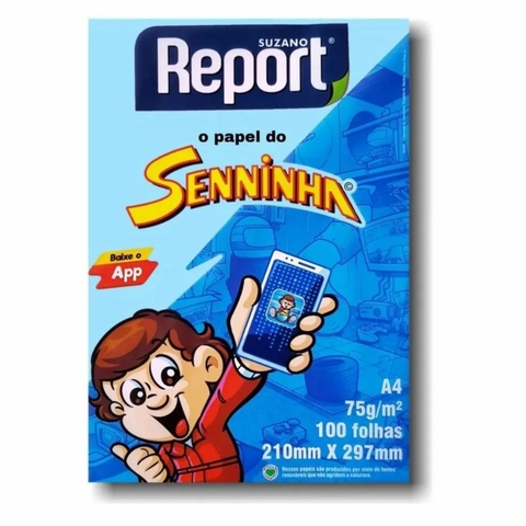 Papel Sulfite Seninha com 100 folhas A4 Report Azul