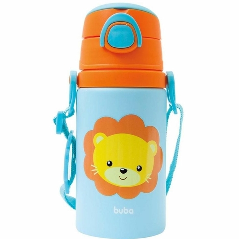 Garrafinha De Aluminio Animal Canudo Retratil Fun Buba