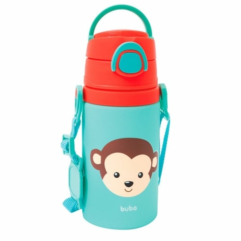Garrafinha De Aluminio Animal Canudo Retratil Fun Buba