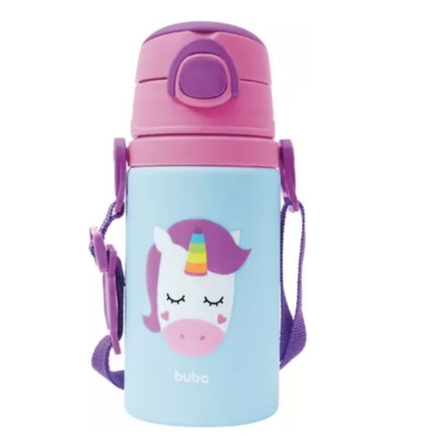 Garrafinha De Aluminio Animal Canudo Retratil Fun Buba