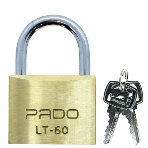Cadeado Latão Maciço Lt-60mm Com 2 Chaves Pado Cor Dourado