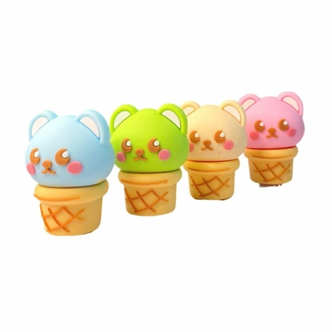 Apontador de lápis formato copinho com ursinho 1 furo- unid.