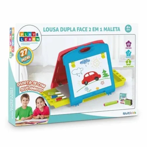 Lousa Magica Maleta 2 em 1 Play e Learn Multikids - BR1215