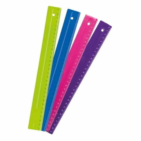 Régua Escolar 30 cm Full Color Dello - unidade