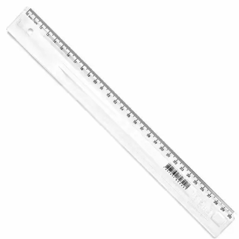 Régua Escolar30 cm DelloColor Cristal