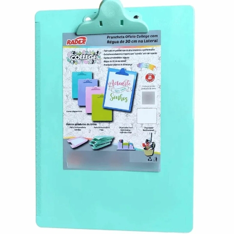 rancheta Ofício Acrílico Plástico Verde Pastel Radex