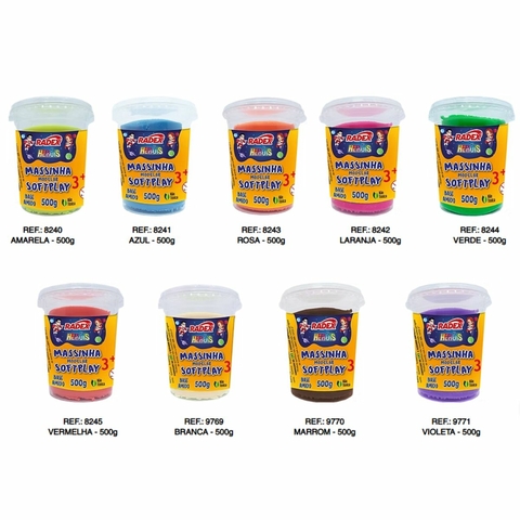 Massa de Modelar 500 gramas Heróis cores variadas - Radex