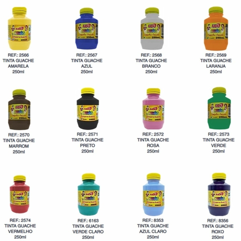 Tinta Guache 250 ml Heróis Cores Variadas- UNIDADE