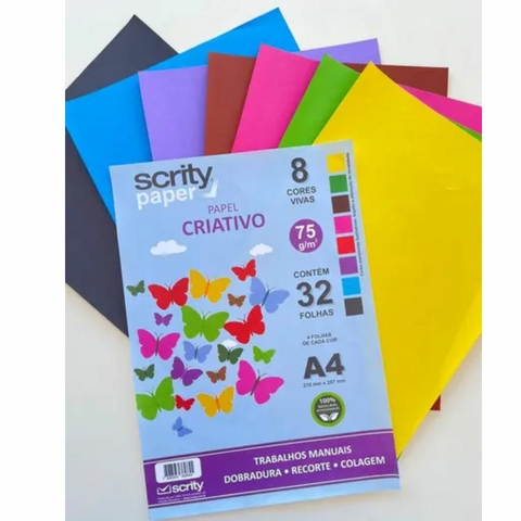 Bloco Colorset Cards A4 8 cores 32fls 75gr 210X297mm