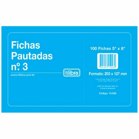 Ficha Pautada nº3 5x8 202mmx124mm Tilibra