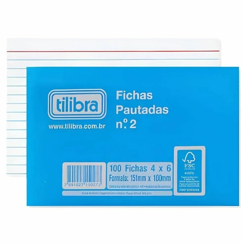 Ficha Pautada nº2 4x6 152mmx102mm Tilibra