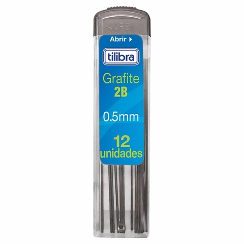 Grafite 0.5mm 2B 1 tubo com 12 minas - Tilibra