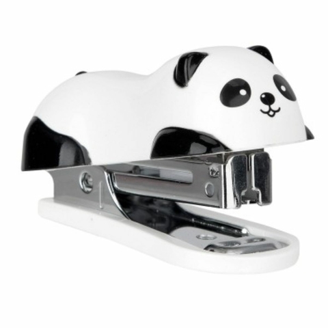 Grampeador 12 Folhas Mini C/ Extrator Panda + 1000 Grampos