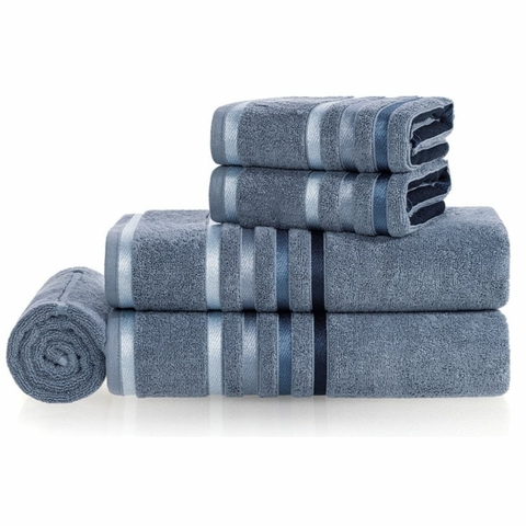 Jogo de Banho 5 Peças Fio Penteado Lumina Azul Karsten