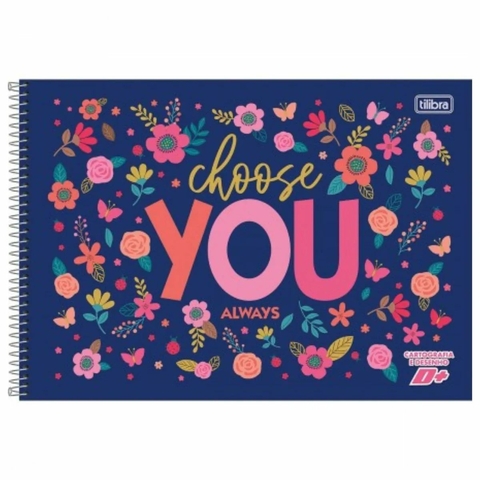 Caderno de Desenho Espiral D+ Feminino 96 folhas - Tilibra
