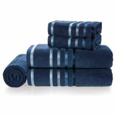 Jogo De Banhão Karsten Fio Penteado 5 Peças Lumina Azul