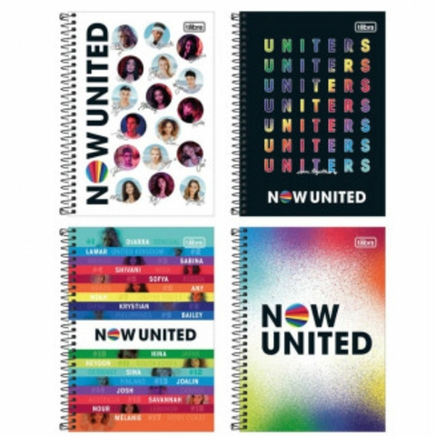 Caderno Espiral Capa Dura 1/4 Now United 80 Folhas