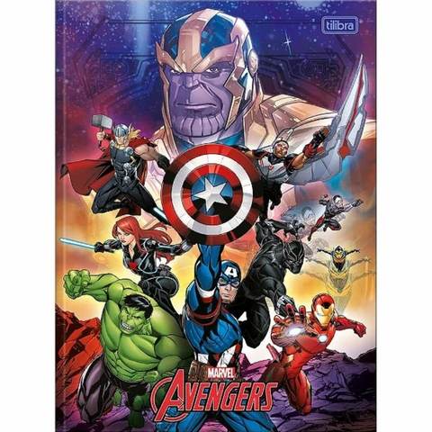 Caderno Brochura Capa Dura 1/4 Avengers 80 Folhas - Tilibra