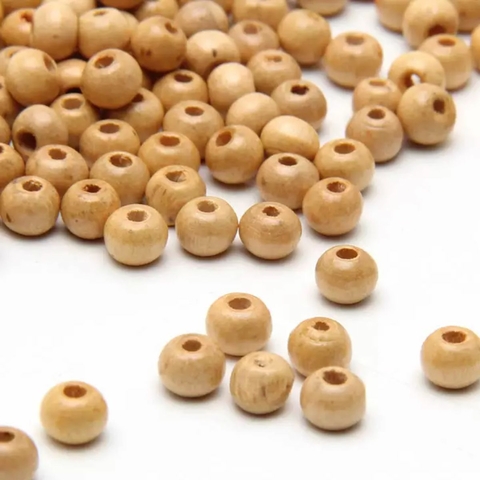 Bola de Madeira 06mm com 48g Marfim