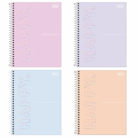 Caderno Espiral Cd Colegial 10 Matérias Happy 160Fls Tilibra