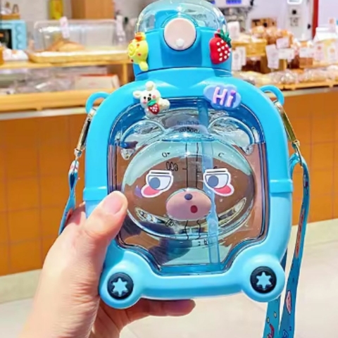 Garrafa De Água Cute Bear Cup Cartoon 1 l Rosa ou Azul