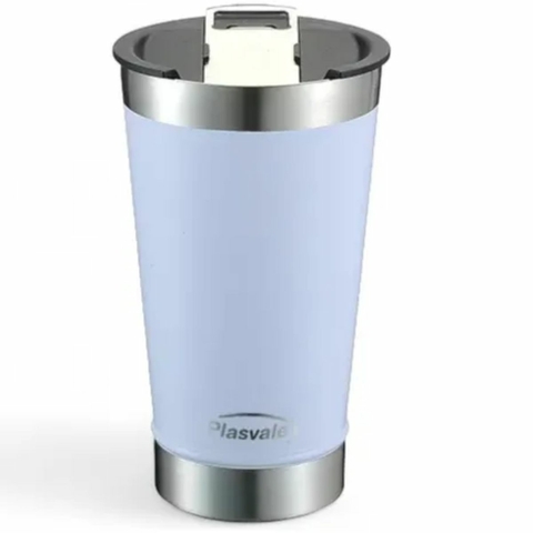 Copo Térmico com tampa e Abridor Branco 650 ml Plasvale