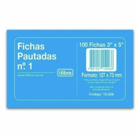 Ficha Pautada nº1 3x5 126mmx75mm Tilibra