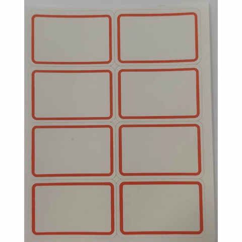 Pacote Etiqueta com Tarja Vermelha c/ 8 etiquetas fl 37x55