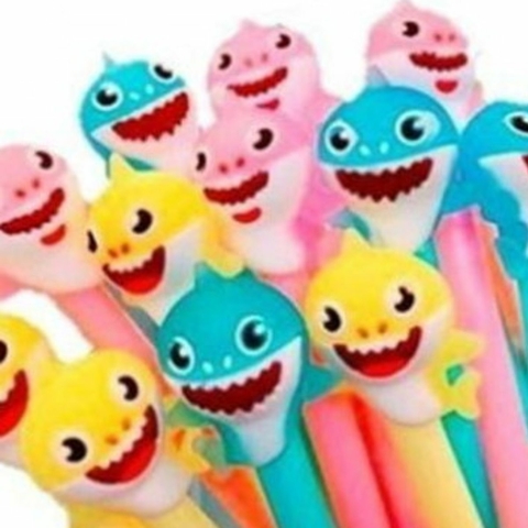 Caneta Esferográfica 3 cores Baby Shark 6 Cores