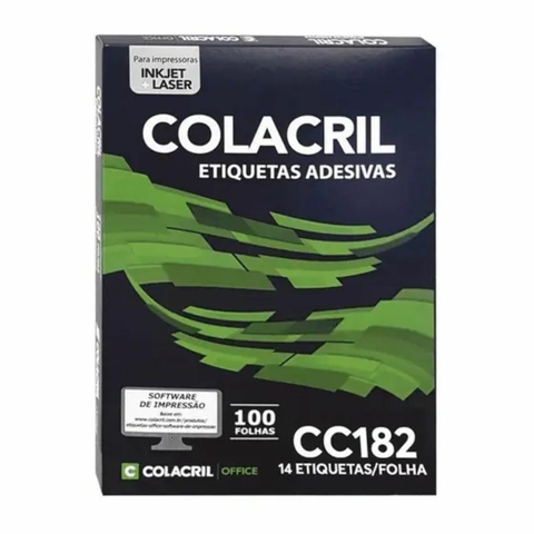 Caixa Etiquetas Autoadesivas Laser Jet CC182 c/100 Unidades
