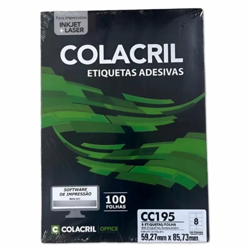 Etiqueta Adesiva Carta CC195 59,27 x 85,73 mm 100 Fls