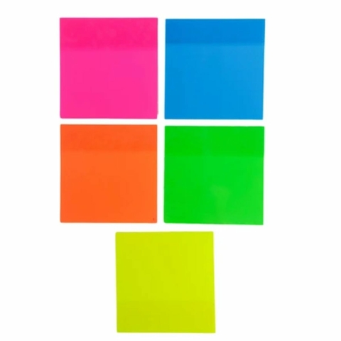 Bloco Adesivo Neon Transparente 76mmx76mm com 50 Folhas