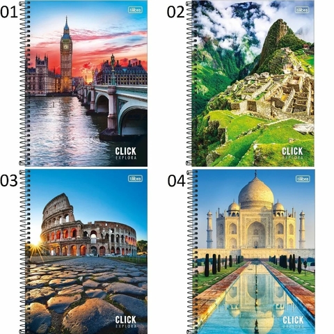 Caderno Universitário Espiral Click Explora 16x1 256 Fls