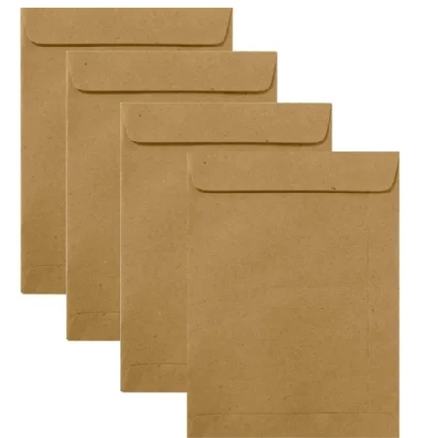 Kit com 50 Envelopes (saco) Kraft Natural 24x34cm Skn 34 Ofício