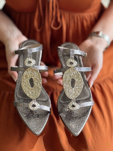 Sandália Grafite Metalizado