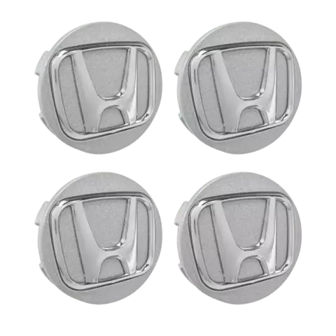 Jogo de Calota Central Tampa Miolo De Roda Honda Civic Prata C/Boton