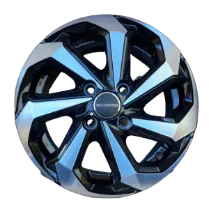 Roda Aro 13 Furação 4X100 S272 Diamantada Preta (Tarantula)