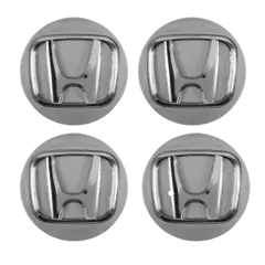 Jogo de Calota Central Tampa Miolo De Roda Honda Fit/City Prata C/Boton
