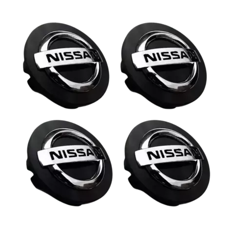 Jogo de Calota Central Tampa Miolo De Roda Livina/Sentra/March Preta C/Boton