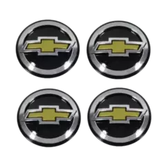 Jogo de Calota Central Tampa Miolo De Roda GM Preta (55mm)