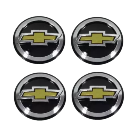 Jogo de Calota Central Tampa Miolo De Roda GM Preta (55mm)