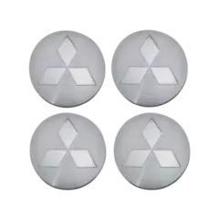 Jogo de Calota Central Tampa Miolo De Roda Mitsubishi L200 Triton Prata