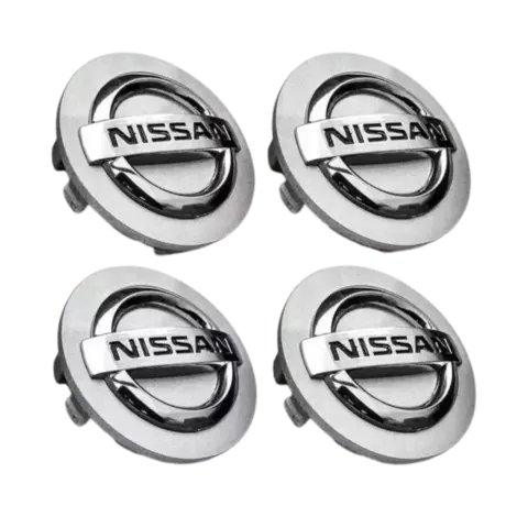 Jogo de Calota Central Tampa Miolo De Roda Livina/Sentra/March Prata C/Boton