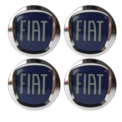 Jogo de Calota Central Tampa Miolo De Roda Fiat Azul Bluemotion