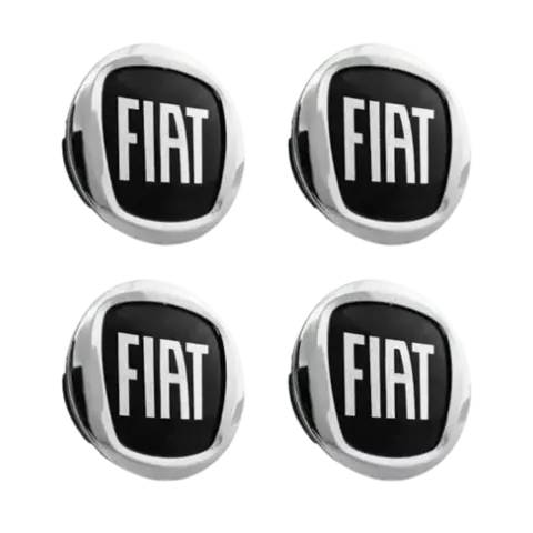 Jogo de Calota Central Tampa Miolo De Roda Fiat Preta (Blackmotion)