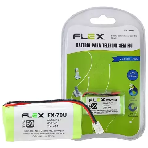 Bateria 2,4V 600mAh Flex SKU 28452 - comprar online