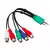 Cabo P1 +P2 x 5RCA fêmea 20 cm Kokay - loja online