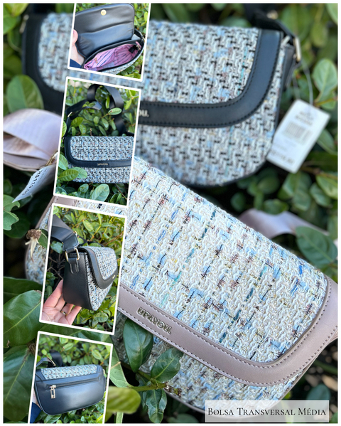 Bolsa Transversal Pequena com Acabamento em Tecido - Up4You - comprar online