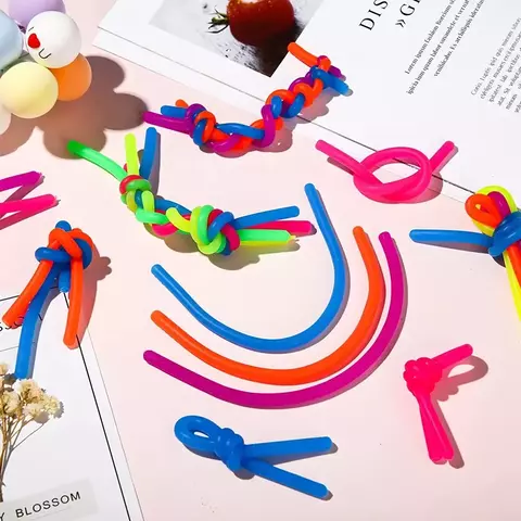 Fidget Toy: Macarrão Elástico 10 peças