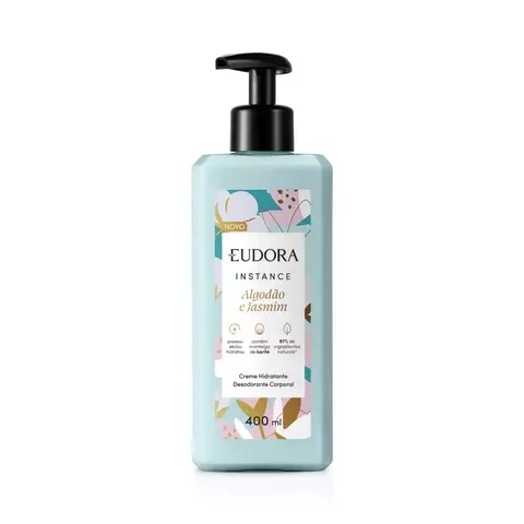 Eudora Instance Algodão e Jasmim - Creme Hidratante Desodorante Corporal 400ml